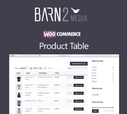 Barn2 Media WooCommerce Product Table v4.0.1